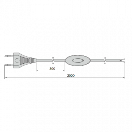 Кабель с выключателем L-2000, белый (А)