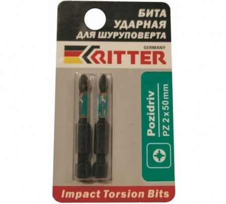 Бита Impact Torsion PZ2*50мм RITTER (2 шт)