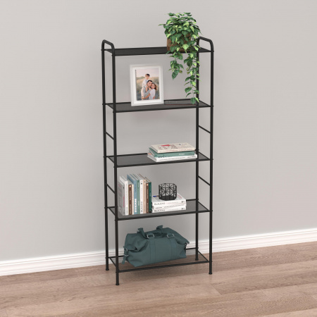 Стеллаж "Валенсия 25" (VALENCIA 25 Shelf rack) (Черный) 65,5 х 30 х 155,5 см