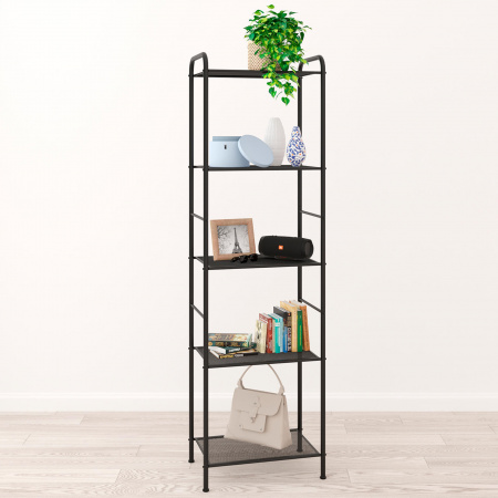 Стеллаж "Валенсия 15" (VALENCIA 15 Shelf rack) (Черный) 45,5 х 30 х 155,5 см