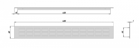 Решетка вентиляционная AQ VENTA 60*480 черная