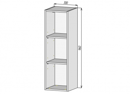Кухонный корпус ВМП300х960мм (2уп)
