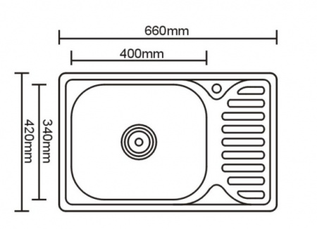 Мойка врезная прямая SINKLIGHT 6642 R 0.8/180 1D