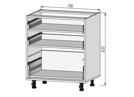 Кухонный корпус НМ3Я700х820мм (4уп)
