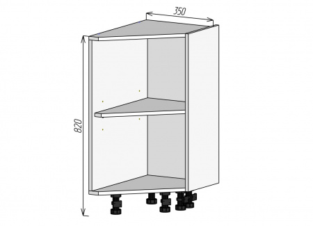 Кухонный корпус НМС350Пх820мм (2уп)