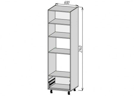 Кухонный корпус ПДМ600х2140мм (3уп)