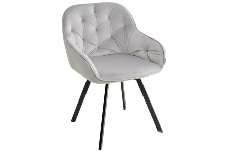 Стул GALE 360 град. поворот. BLUVEL-03 LIGHT GREY, велюр/ черный каркас, М-City