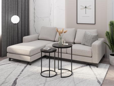 Журнальный столик ДАБЛ  Long (D500*670+ 400*570) черный
