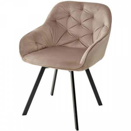 Стул GALE 360 град. поворот. BLUVEL-40 BEIGE, велюр/ черный каркас, М-City