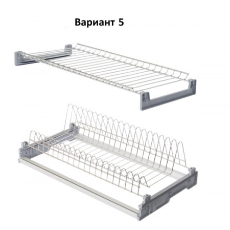 Сушка д/посуды 600мм / Вариант No5 (хром) с рамкой,  поддон пластик.-2шт, 13.09.02.1.0.1(2074)