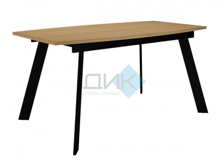 Стол DikLine XL160 Дуб Каселла натуральный (160(205)х900(ЛДСП EGGER)/Опоры черные